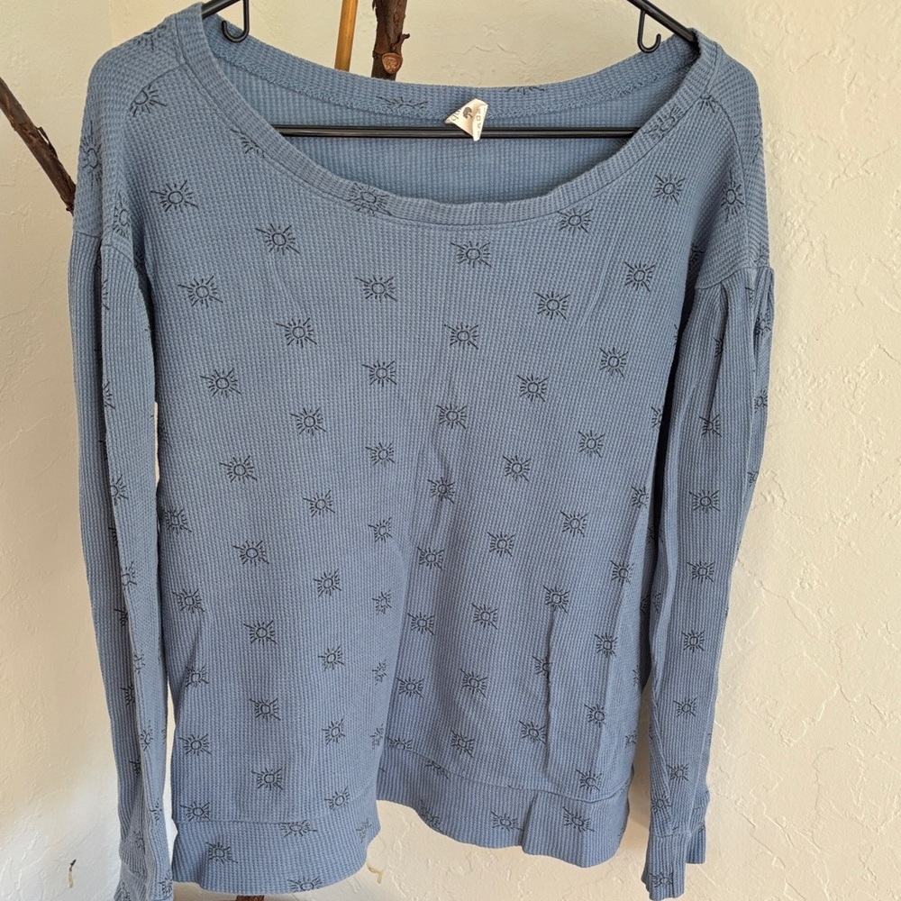 Kate Quinn Organic Cotton Ribbed Top in Blue